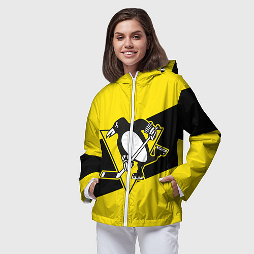 Женская ветровка Питтсбург Пингвинз / 3D-Белый – фото 3