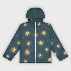 Ветровка с капюшоном женская Звезды, цвет: 3D-белый