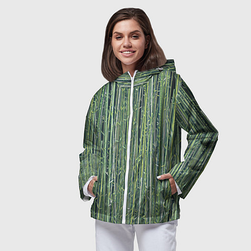 Женская ветровка Зеленый бамбук / 3D-Белый – фото 3