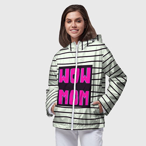 Женская ветровка WOW MOM вау мама / 3D-Белый – фото 3