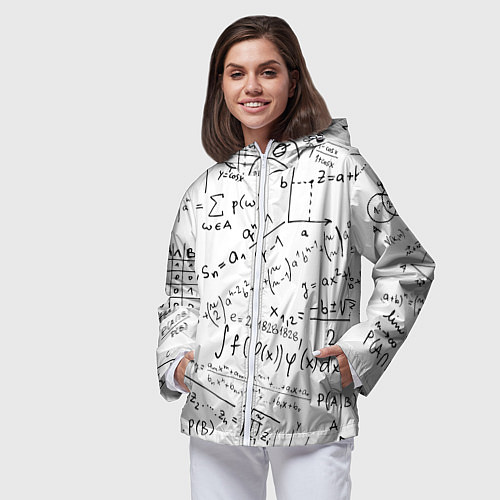 Женская ветровка Мама,я математик! / 3D-Белый – фото 3