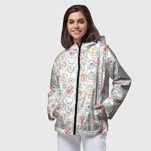 Женская ветровка Штампы мира / 3D-Черный – фото 3