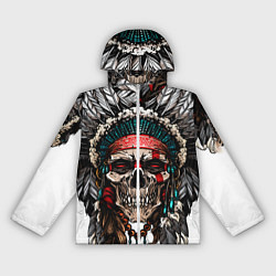Ветровка с капюшоном женская Череп индейца, цвет: 3D-белый