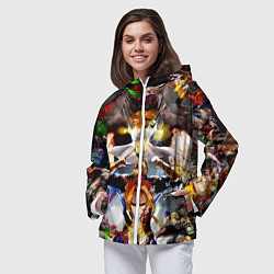 Ветровка с капюшоном женская Моя геройская академия, цвет: 3D-белый — фото 2