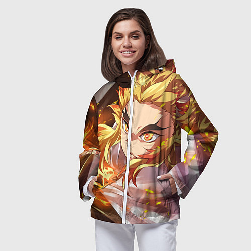 Женская ветровка Клинок Рассекающий Демонов / 3D-Белый – фото 3