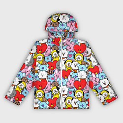 Ветровка с капюшоном женская BT21 BTS, цвет: 3D-белый