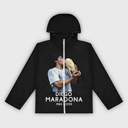 Ветровка с капюшоном женская Diego Maradona, цвет: 3D-белый