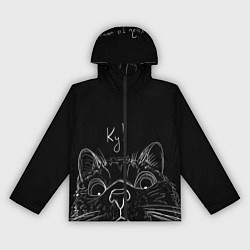 Ветровка с капюшоном женская Говорящий кот, цвет: 3D-черный