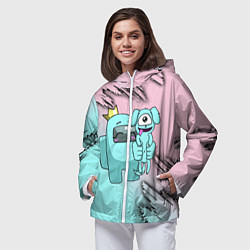 Ветровка с капюшоном женская AMONG US, цвет: 3D-белый — фото 2
