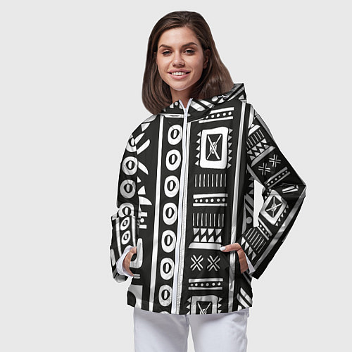 Женская ветровка Этнический узор / 3D-Белый – фото 3