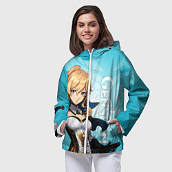 Ветровка с капюшоном женская GENSHIN IMPACT, ДЖИНН, цвет: 3D-белый — фото 2