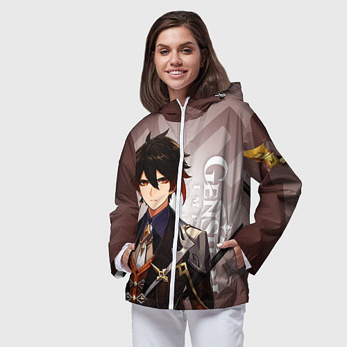 Женская ветровка GENSHIN IMPACT, ЧЖУН ЛИ / 3D-Белый – фото 3