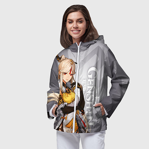 Женская ветровка GENSHIN IMPACT, НИН ГУАН / 3D-Белый – фото 3