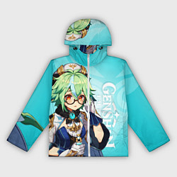 Ветровка с капюшоном женская GENSHIN IMPACT, САХАРОЗА, цвет: 3D-белый