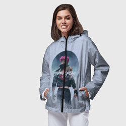 Ветровка с капюшоном женская Cyberpunk 2077, цвет: 3D-черный — фото 2