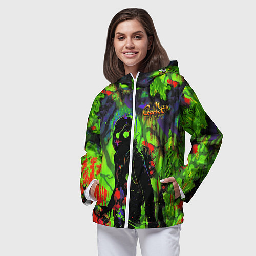 Женская ветровка Граффити / 3D-Белый – фото 3