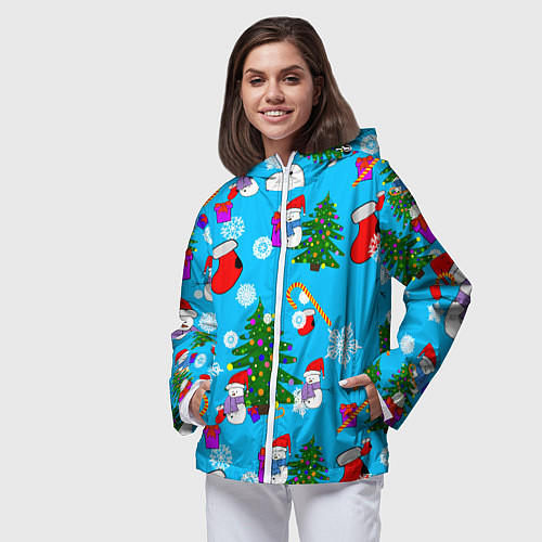 Женская ветровка Новый год / 3D-Белый – фото 3