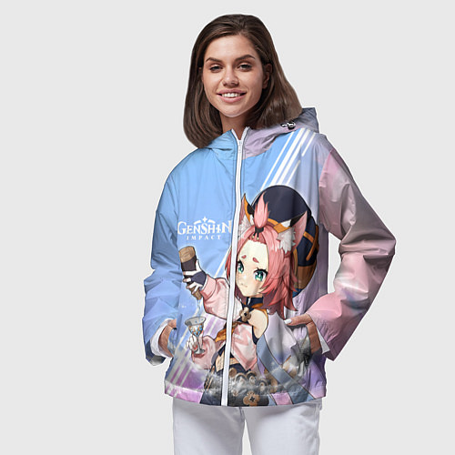Женская ветровка Genshin Impact / 3D-Белый – фото 3