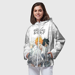 Ветровка с капюшоном женская Персонажи Обещанный Неверленд, цвет: 3D-белый — фото 2