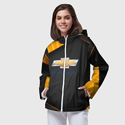 Ветровка с капюшоном женская CHEVROLET Шевроле, цвет: 3D-белый — фото 2