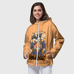 Ветровка с капюшоном женская Аниме Волейбол, цвет: 3D-белый — фото 2