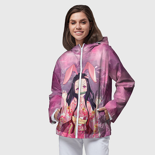 Женская ветровка Незуко Камадо / 3D-Белый – фото 3