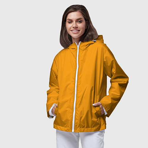 Женская ветровка Цвет Шафран без рисунка / 3D-Белый – фото 3