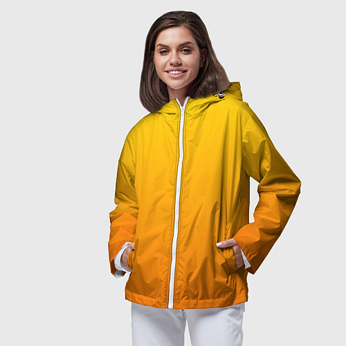 Женская ветровка Оранжевый градиент / 3D-Белый – фото 3