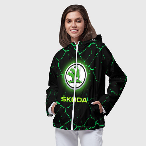 Женская ветровка SKODA / 3D-Белый – фото 3