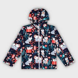 Ветровка с капюшоном женская Котики Подарки, цвет: 3D-белый