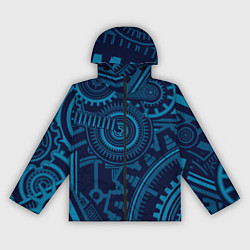 Ветровка с капюшоном женская Steampunk Mechanic Blue, цвет: 3D-черный