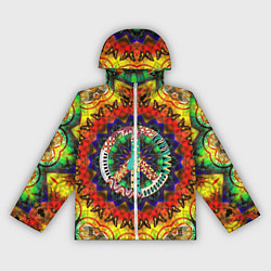 Ветровка с капюшоном женская Хиппи, цвет: 3D-белый