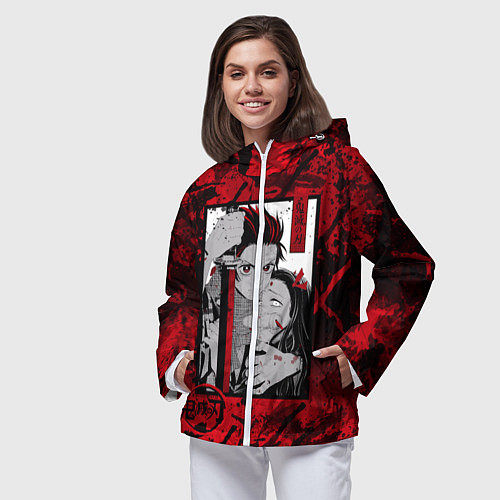 Женская ветровка Клинок рассекающий демонов / 3D-Белый – фото 3