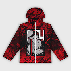 Ветровка с капюшоном женская Клинок рассекающий демонов, цвет: 3D-белый