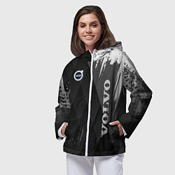 Ветровка с капюшоном женская Volvo, цвет: 3D-белый — фото 2