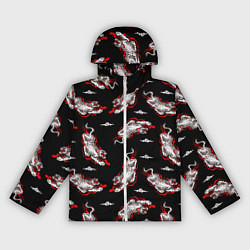 Ветровка с капюшоном женская Японский стиль - тигры, цвет: 3D-белый