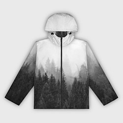 Ветровка с капюшоном женская Туманный лес, цвет: 3D-черный