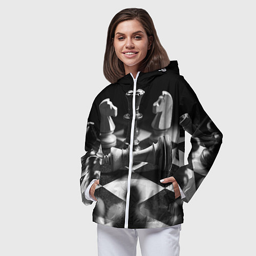 Женская ветровка Шахматы / 3D-Белый – фото 3