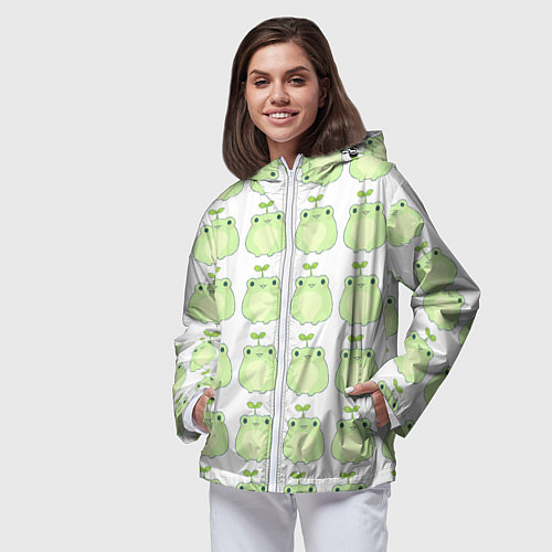 Женская ветровка Лягушки-росточки / 3D-Белый – фото 3