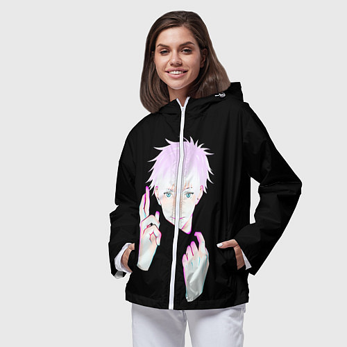 Женская ветровка ГОДЖО САТОРУ GOJO SATORU / 3D-Белый – фото 3