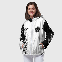 Ветровка с капюшоном женская Черный клеывер аниме, цвет: 3D-белый — фото 2