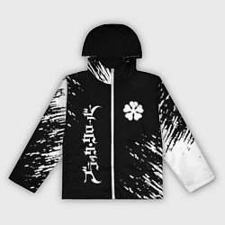 Ветровка с капюшоном женская Черный клевер, цвет: 3D-белый