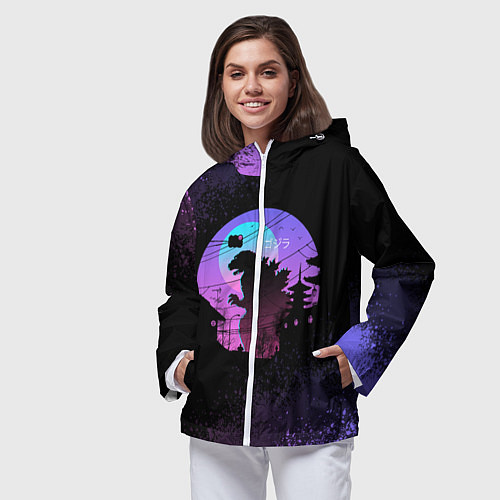 Женская ветровка GODZILLA ГОДЗИЛЛА / 3D-Белый – фото 3