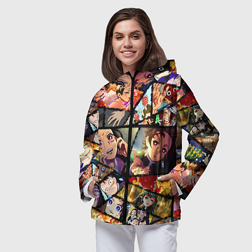 Женская ветровка КЛИНОК РАССЕКАЮЩИЙ ДЕМОНОВ / 3D-Черный – фото 3