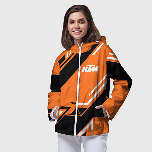 Женская ветровка KTM КТМ SPORT / 3D-Белый – фото 3