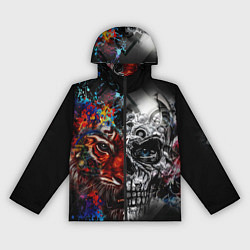 Ветровка с капюшоном женская TIGER, цвет: 3D-черный