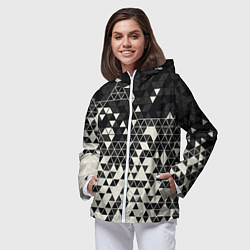 Ветровка с капюшоном женская Абстракция, цвет: 3D-белый — фото 2