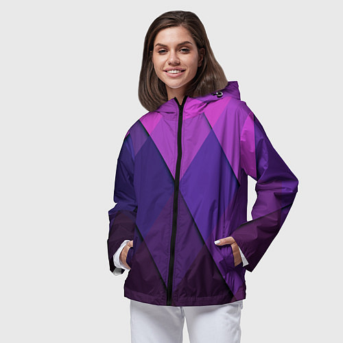 Женская ветровка Спортивный ромб / 3D-Черный – фото 3