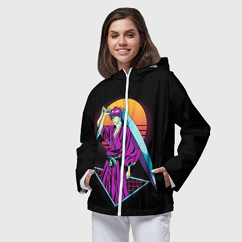 Женская ветровка Retro - Ичиго Куросаки / 3D-Белый – фото 3