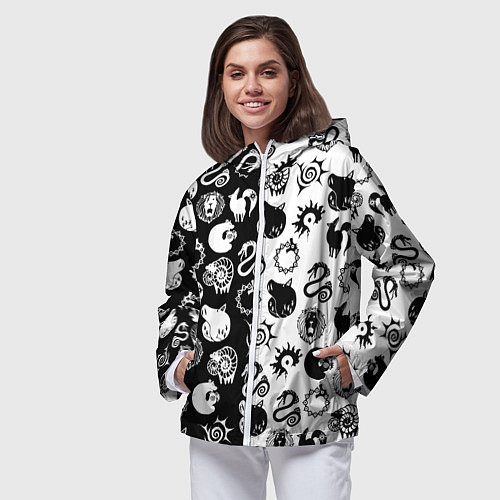 Женская ветровка ЭМБЛЕМЫ МАГИЧЕСКАЯ БИТВА JK / 3D-Белый – фото 3